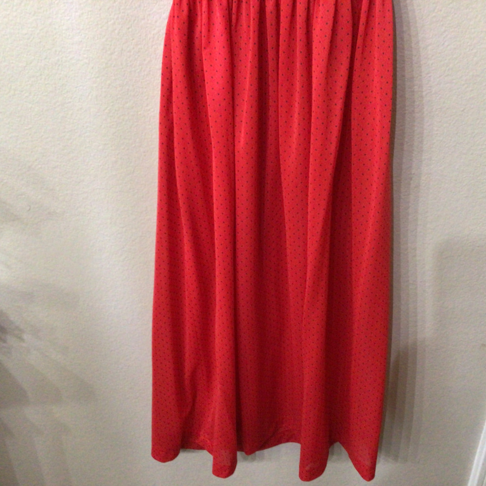 Vintage Strait  lane dress. Red with navy polka dots. Size 8 - Picture 5 of 9
